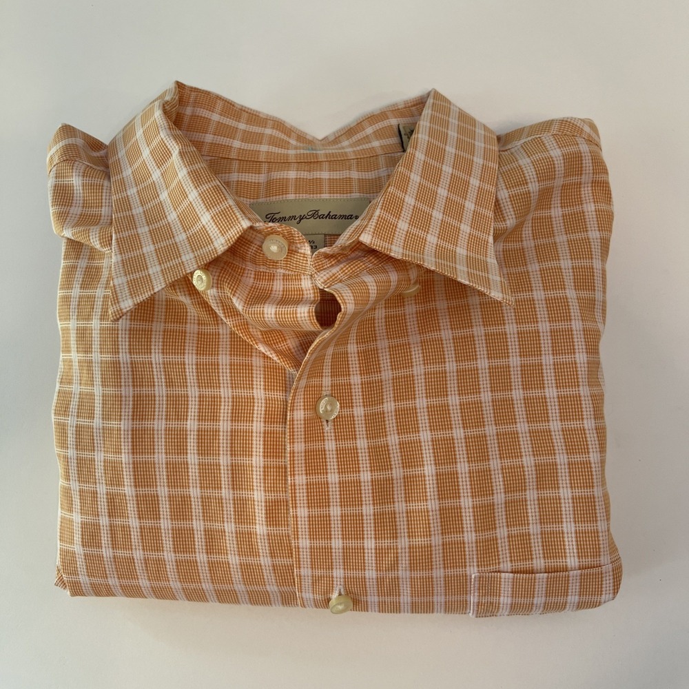 Tommy Bahama Mens Plaid Button‎ Down Long Sleeve Shirt Casual Business